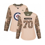 Women Adidas Winnipeg Jets #70 Joe Morrow Authentic Camo Veterans Day Practice NHL Jersey