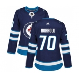 Women Adidas Winnipeg Jets #70 Joe Morrow Authentic Navy Blue Home NHL Jersey