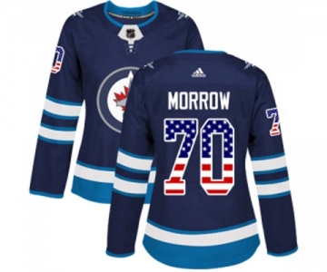 Women Adidas Winnipeg Jets #70 Joe Morrow Authentic Navy Blue USA Flag Fashion NHL Jersey