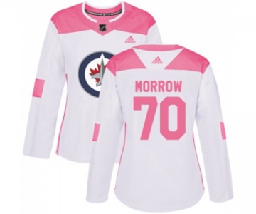 Women Adidas Winnipeg Jets #70 Joe Morrow Authentic White Pink Fashion NHL Jersey