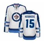 Women Reebok Winnipeg Jets #15 Matt Hendricks Authentic White Away NHL Jersey