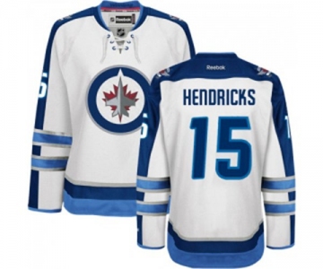 Women Reebok Winnipeg Jets #15 Matt Hendricks Authentic White Away NHL Jersey