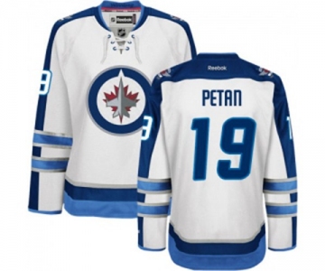 Women Reebok Winnipeg Jets #19 Nic Petan Authentic White Away NHL Jersey