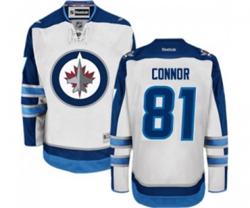 Women Reebok Winnipeg Jets #81 Kyle Connor Authentic White Away NHL Jersey