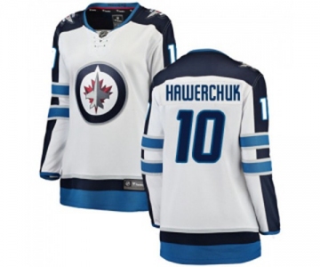 Women Winnipeg Jets #10 Dale Hawerchuk Fanatics Branded White Away Breakaway NHL Jersey