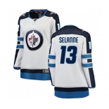 Women Winnipeg Jets #13 Teemu Selanne Fanatics Branded White Away Breakaway NHL Jersey