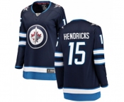 Women Winnipeg Jets #15 Matt Hendricks Fanatics Branded Navy Blue Home Breakaway NHL Jersey