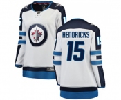 Women Winnipeg Jets #15 Matt Hendricks Fanatics Branded White Away Breakaway NHL Jersey