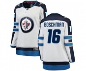 Women Winnipeg Jets #16 Laurie Boschman Fanatics Branded White Away Breakaway NHL Jersey