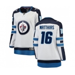 Women Winnipeg Jets #16 Shawn Matthias Fanatics Branded White Away Breakaway NHL Jersey