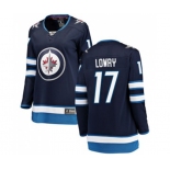 Women Winnipeg Jets #17 Adam Lowry Fanatics Branded Navy Blue Home Breakaway NHL Jersey