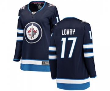 Women Winnipeg Jets #17 Adam Lowry Fanatics Branded Navy Blue Home Breakaway NHL Jersey