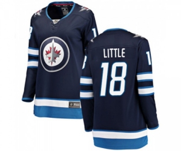 Women Winnipeg Jets #18 Bryan Little Fanatics Branded Navy Blue Home Breakaway NHL Jersey