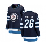 Women Winnipeg Jets #26 Blake Wheeler Fanatics Branded Navy Blue Home Breakaway NHL Jersey