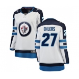 Women Winnipeg Jets #27 Nikolaj Ehlers Fanatics Branded White Away Breakaway NHL Jersey