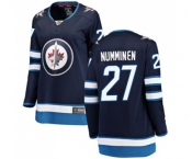 Women Winnipeg Jets #27 Teppo Numminen Fanatics Branded Navy Blue Home Breakaway NHL Jersey