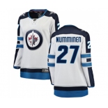 Women Winnipeg Jets #27 Teppo Numminen Fanatics Branded White Away Breakaway NHL Jersey