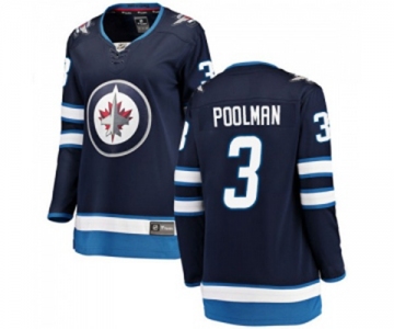 Women Winnipeg Jets #3 Tucker Poolman Fanatics Branded Navy Blue Home Breakaway NHL Jersey