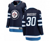 Women Winnipeg Jets #30 Laurent Brossoit Fanatics Branded Navy Blue Home Breakaway NHL Jersey