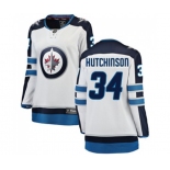 Women Winnipeg Jets #34 Michael Hutchinson Fanatics Branded White Away Breakaway NHL Jersey