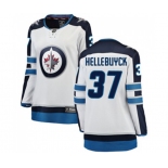 Women Winnipeg Jets #37 Connor Hellebuyck Fanatics Branded White Away Breakaway NHL Jersey