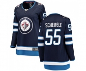 Women Winnipeg Jets #55 Mark Scheifele Fanatics Branded Navy Blue Home Breakaway NHL Jersey