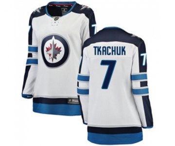 Women Winnipeg Jets #7 Keith Tkachuk Fanatics Branded White Away Breakaway NHL Jersey