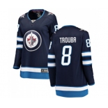 Women Winnipeg Jets #8 Jacob Trouba Fanatics Branded Navy Blue Home Breakaway NHL Jersey