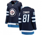 Women Winnipeg Jets #81 Kyle Connor Fanatics Branded Navy Blue Home Breakaway NHL Jersey