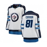 Women Winnipeg Jets #81 Kyle Connor Fanatics Branded White Away Breakaway NHL Jersey