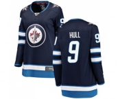 Women Winnipeg Jets #9 Bobby Hull Fanatics Branded Navy Blue Home Breakaway NHL Jersey