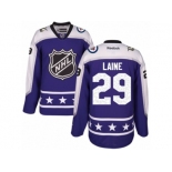 Women's Reebok Winnipeg Jets #29 Patrik Laine Authentic Purple Central Division 2017 All-Star NHL Jersey