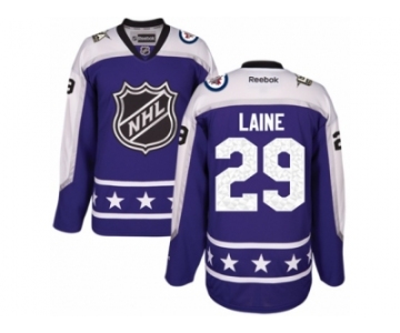 Women's Reebok Winnipeg Jets #29 Patrik Laine Authentic Purple Central Division 2017 All-Star NHL Jersey