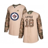 Youth Adidas Winnipeg Jets #18 Bryan Little Authentic Camo Veterans Day Practice NHL Jersey