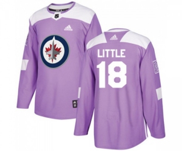 Youth Adidas Winnipeg Jets #18 Bryan Little Authentic Purple Fights Cancer Practice NHL Jersey