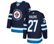 Youth Adidas Winnipeg Jets #27 Nikolaj Ehlers Authentic Navy Blue Home NHL Jersey