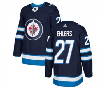 Youth Adidas Winnipeg Jets #27 Nikolaj Ehlers Authentic Navy Blue Home NHL Jersey