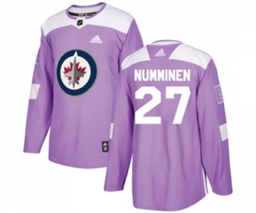 Youth Adidas Winnipeg Jets #27 Teppo Numminen Authentic Purple Fights Cancer Practice NHL Jersey