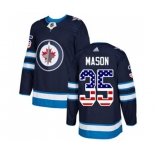 Youth Adidas Winnipeg Jets #35 Steve Mason Authentic Navy Blue USA Flag Fashion NHL Jersey