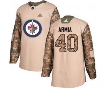 Youth Adidas Winnipeg Jets #40 Joel Armia Authentic Camo Veterans Day Practice NHL Jersey