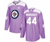 Youth Adidas Winnipeg Jets #44 Josh Morrissey Authentic Purple Fights Cancer Practice NHL Jersey