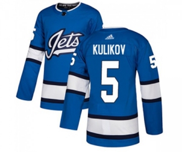 Youth Adidas Winnipeg Jets #5 Dmitry Kulikov Premier Blue Alternate NHL Jersey