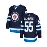 Youth Adidas Winnipeg Jets #55 Mark Scheifele Authentic Navy Blue Home NHL Jersey