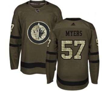 Youth Adidas Winnipeg Jets #57 Tyler Myers Premier Green Salute to Service NHL Jersey