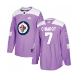 Youth Adidas Winnipeg Jets #7 Ben Chiarot Authentic Purple Fights Cancer Practice NHL Jersey