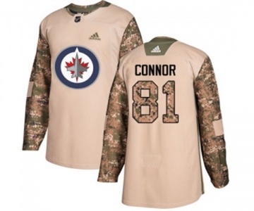 Youth Adidas Winnipeg Jets #81 Kyle Connor Authentic Camo Veterans Day Practice NHL Jersey