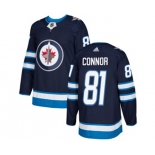 Youth Adidas Winnipeg Jets #81 Kyle Connor Authentic Navy Blue Home NHL Jersey