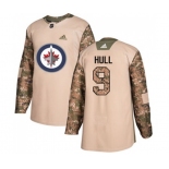 Youth Adidas Winnipeg Jets #9 Bobby Hull Authentic Camo Veterans Day Practice NHL Jersey