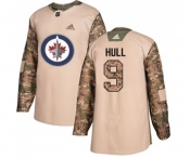 Youth Adidas Winnipeg Jets #9 Bobby Hull Authentic Camo Veterans Day Practice NHL Jersey