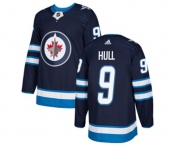 Youth Adidas Winnipeg Jets #9 Bobby Hull Authentic Navy Blue Home NHL Jersey